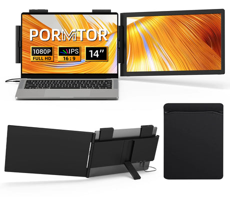 Laptop Screen Extender 14 Inch IPS FHD 1080P Portable Monitor for Laptop Mini HDMI/Type-C Extender Portable Monitor with Windows Mac Travel Work for Laptops Compatible Fits 14"-17" Laptops - Lootquake