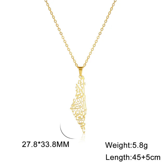 Unisex Stainless Steel Hollow Map Necklaces - Lootquake