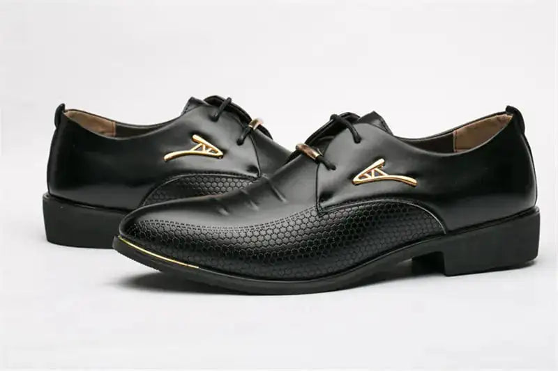 Men's Business Dress Shoes - Stylish Pointed Leather Shoes - Lootquake