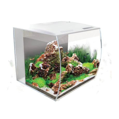 Fluval Flex 15 Aquarium Kit - Fish Tank for Fish & Plants - Comes with LED Lights Filtration System & More - 16" x 15" x 15" - 57 L 15 Gal. - White - Lootquake