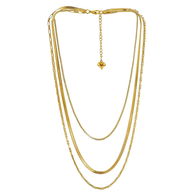 Léwind Gold/Silver Layered Necklaces for Women Dainty 18K Gold Plated Choker Necklaces for Women Trendy Layering Herringbone Box Snake Paperclip Chain Fashion Jewelry Set - Lootquake