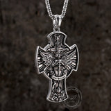 Saint Michael Sword Stainless Steel Cross Pendant
