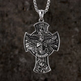Saint Michael Sword Stainless Steel Cross Pendant