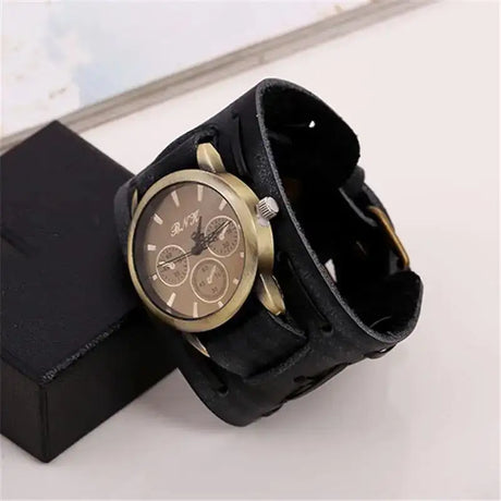 Retro Cowhide Punk Wrist Watches for Men - Lootquake