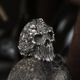 Scar Crack Stainless Steel Skull Ring
