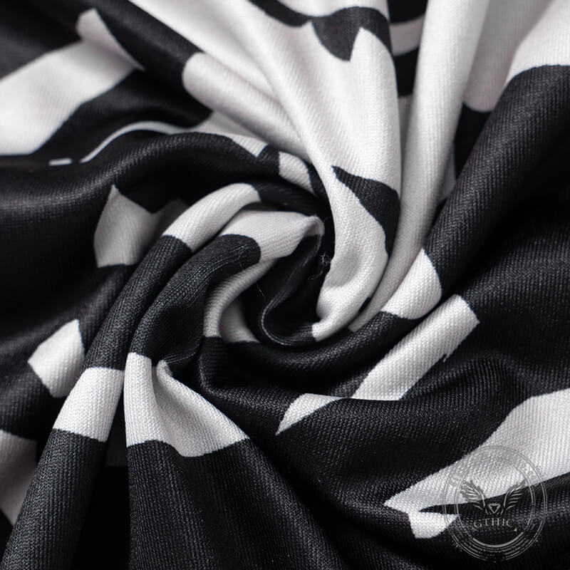 Scary Skeleton Print Polyester Maxi Dress