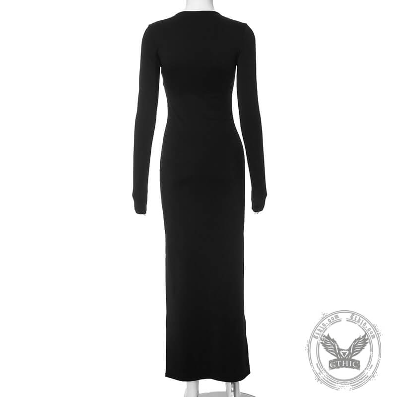 Scary Skeleton Print Polyester Maxi Dress