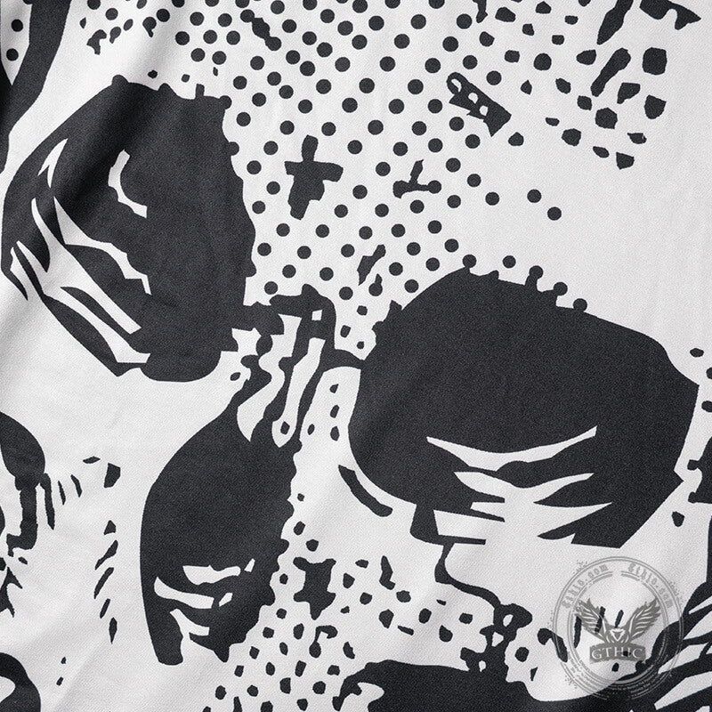 Scary Skeleton Print Polyester Maxi Dress