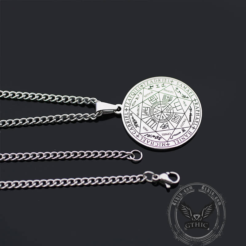 Seal of The Seven Archangels Stainless Steel Necklace