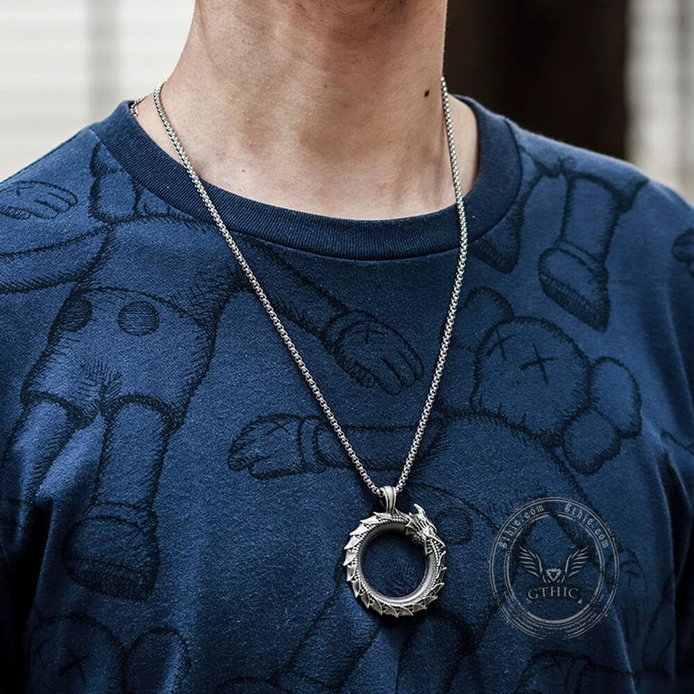 Self-Devourer Pure Tin Ouroboros Necklace