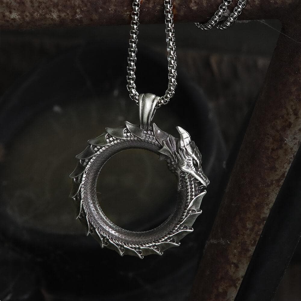 Self-Devourer Pure Tin Ouroboros Necklace