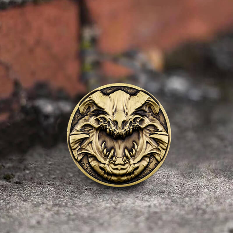 Colgante de moneda de níquel estilo hobo de aleación de zinc de los Siete Pecados Capitales de la Gula