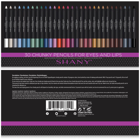 Chunky Makeup Pencils For Eyes and Lips W Vitamin E & Aloe Vera - 30 Colors-2