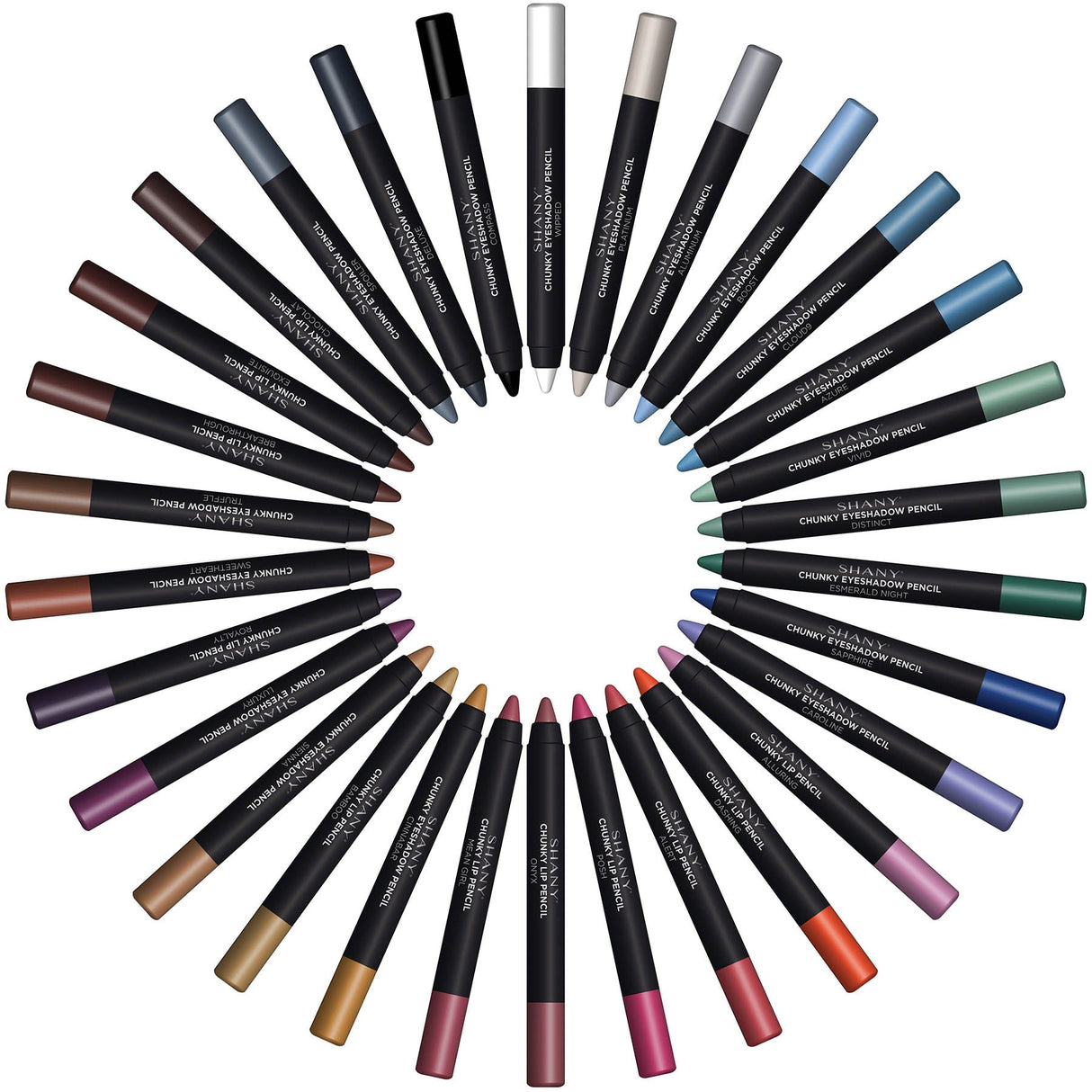 Chunky Makeup Pencils For Eyes and Lips W Vitamin E & Aloe Vera - 30 Colors-1