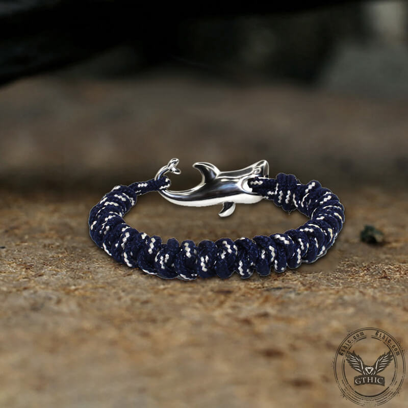 Shark Stainless Steel Paracord Bracelet
