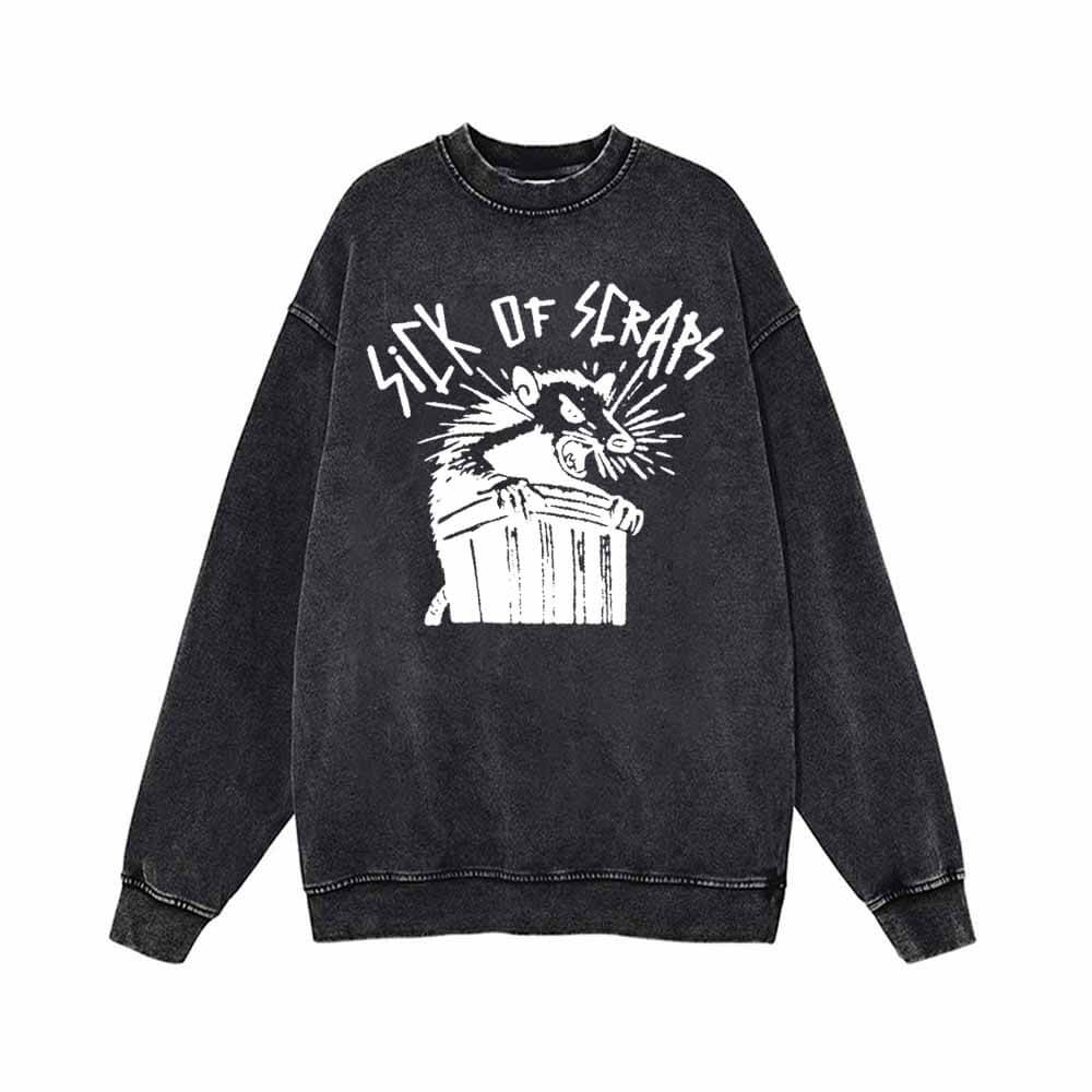 Sick Of Scraps Mouse Vintage Washed Sweatshirt
