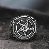 Sigil of Baphomet Stainless Steel Satan Ring