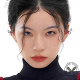 Silver Bat Red Zircon Elf Ear Cuffs