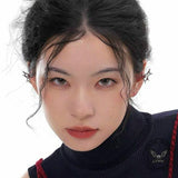 Silver Bat Red Zircon Elf Ear Cuffs