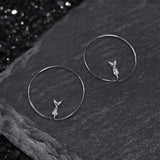 Simple Circle Angry Cat Copper Earrings