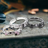 Simple Colorful Zircon Brass Open Ring