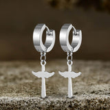 Simple Cross Design Stainless Steel Earrings