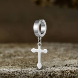 Simple Cross Design Stainless Steel Earrings