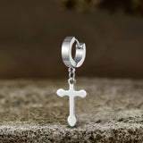Simple Cross Design Stainless Steel Earrings