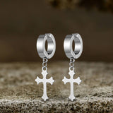 Simple Cross Design Stainless Steel Earrings