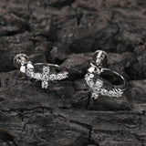 Simple Cross Zircon Brass Stud Earrings