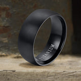 Simple Curved Brushed Titanium Engagement Ring