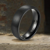Simple Curved Brushed Titanium Engagement Ring