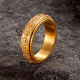 Simple Daisy Pattern Stainless Steel Spinner Ring