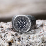 Simple Design Compass Stainless Steel Ring