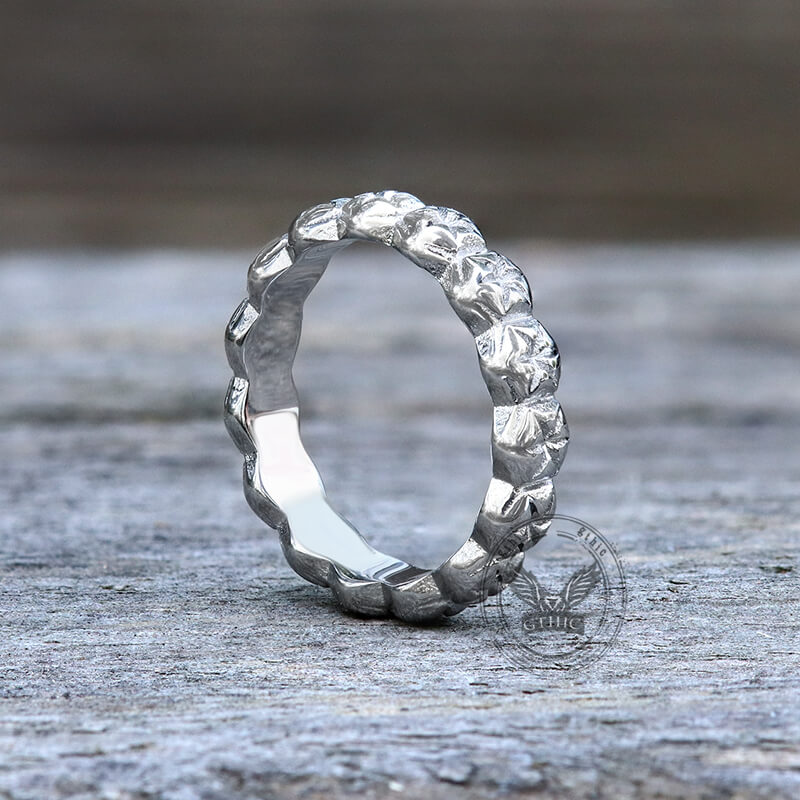 Simple Floral Stainless Steel Band Ring