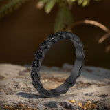 Simple Floral Stainless Steel Band Ring