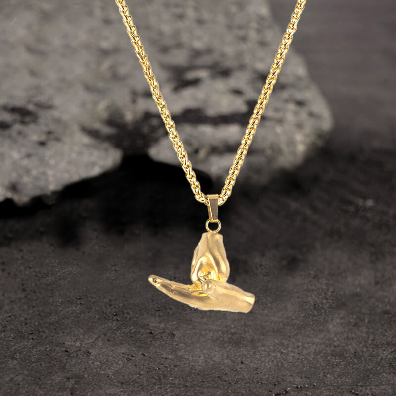 Colgante de acero inoxidable con expresión de gesto simple