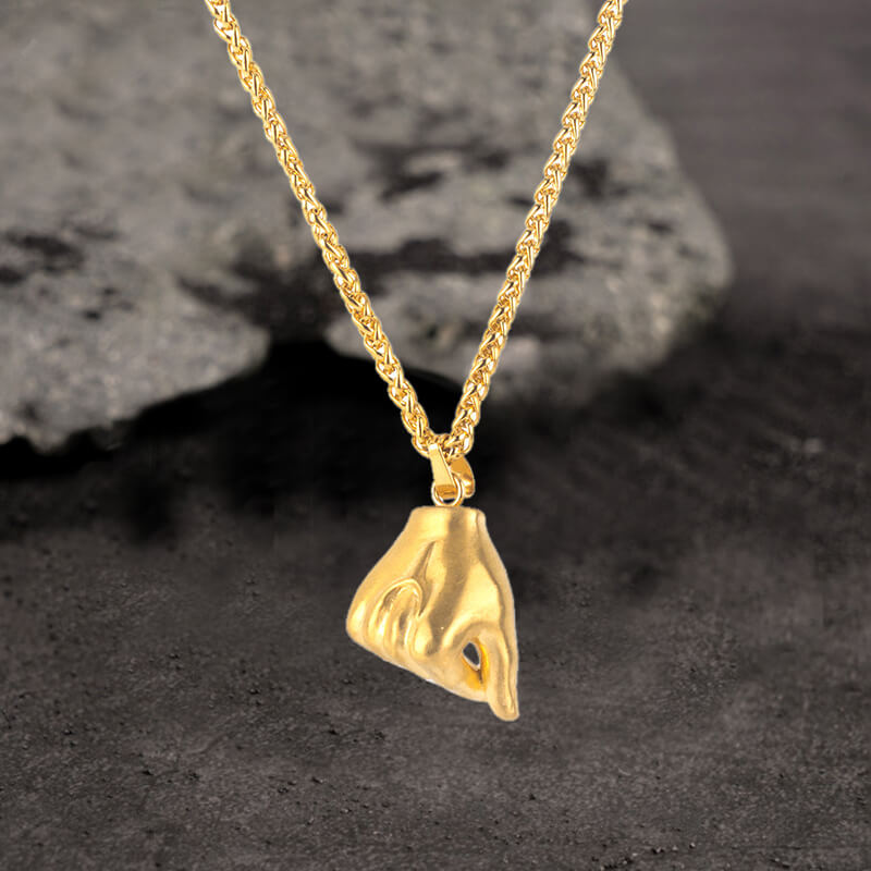 Colgante de acero inoxidable con expresión de gesto simple