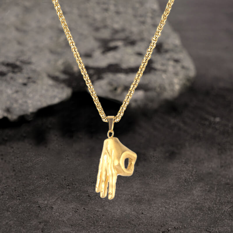 Colgante de acero inoxidable con expresión de gesto simple