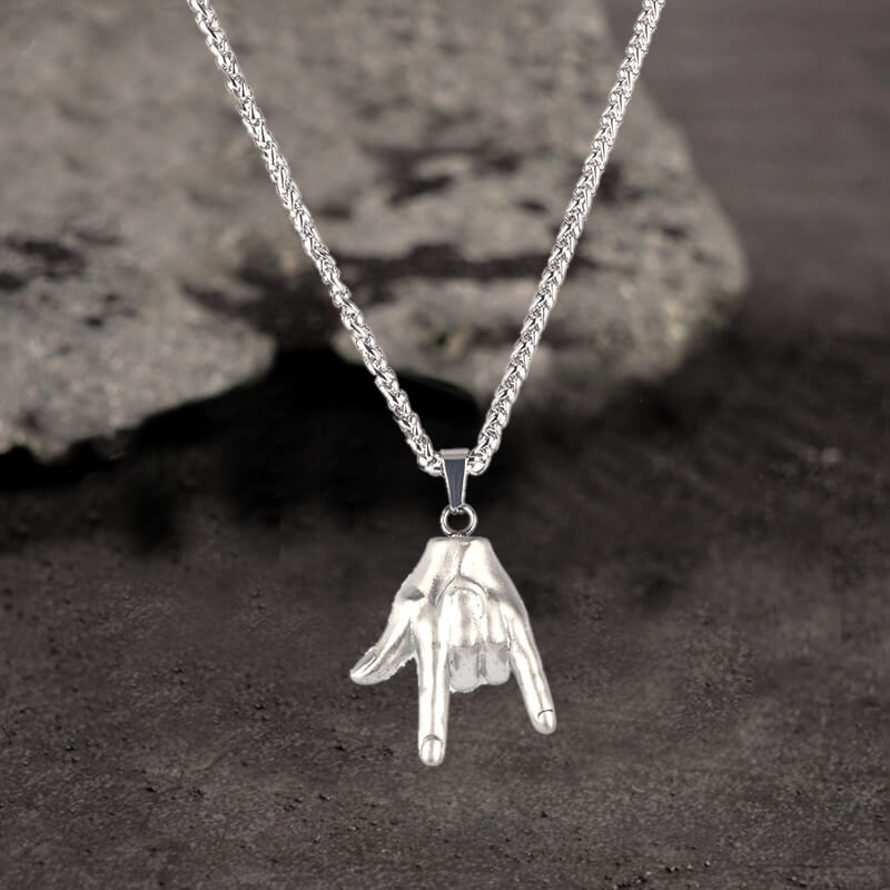 Colgante de acero inoxidable con expresión de gesto simple