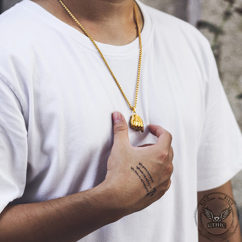 Colgante de acero inoxidable con expresión de gesto simple