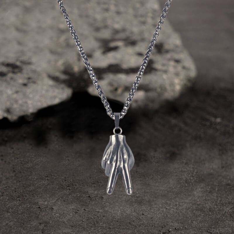 Simple Gesture Expression Stainless Steel Pendant