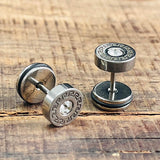 Simple Great Wall Pattern Stainless Steel Stud Earrings
