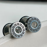 Simple Great Wall Pattern Stainless Steel Stud Earrings