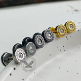 Simple Great Wall Pattern Stainless Steel Stud Earrings