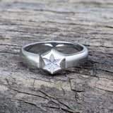 Simple Hexagon Flower Stainless Steel Ring