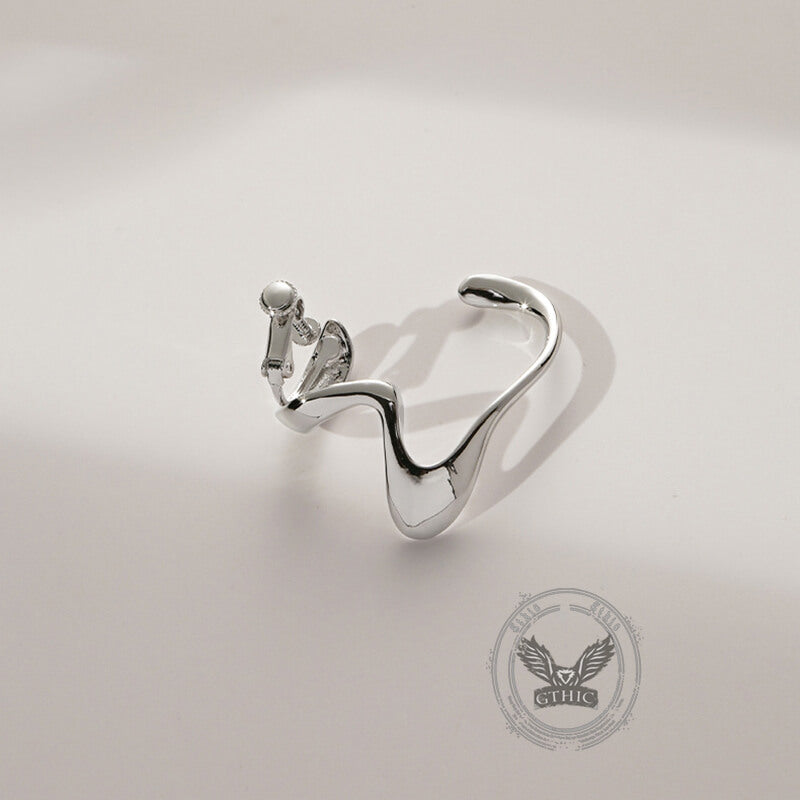 Simple Irregular Geometric Alloy Ear Cuffs