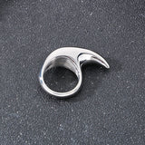 Simple Moon Shape Glossy Stainless Steel Ring