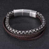 Simple Multi-layer Braided Stainless Steel Bracelet