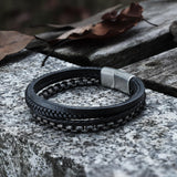 Simple Multi-layer Braided Stainless Steel Bracelet